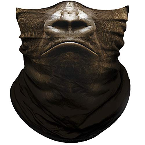 Obacle Animal Half Face Mask Sun Dust Wind Protection Breathable Seamless Face Mask for Men Women, Lightweight Thin Neck Gaiter for Outdoor Sports Gifts (Orangutan Bitter Face) - Image 1