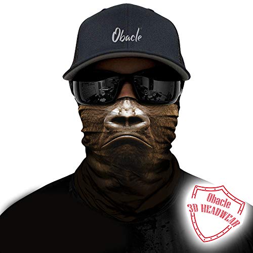 Obacle Animal Half Face Mask Sun Dust Wind Protection Breathable Seamless Face Mask for Men Women, Lightweight Thin Neck Gaiter for Outdoor Sports Gifts (Orangutan Bitter Face) - Image 2
