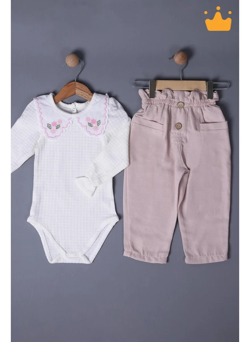 Baby Hola Babyhola Girl's Snap Fastener Badi Trousers Stylish Bottom Top Set