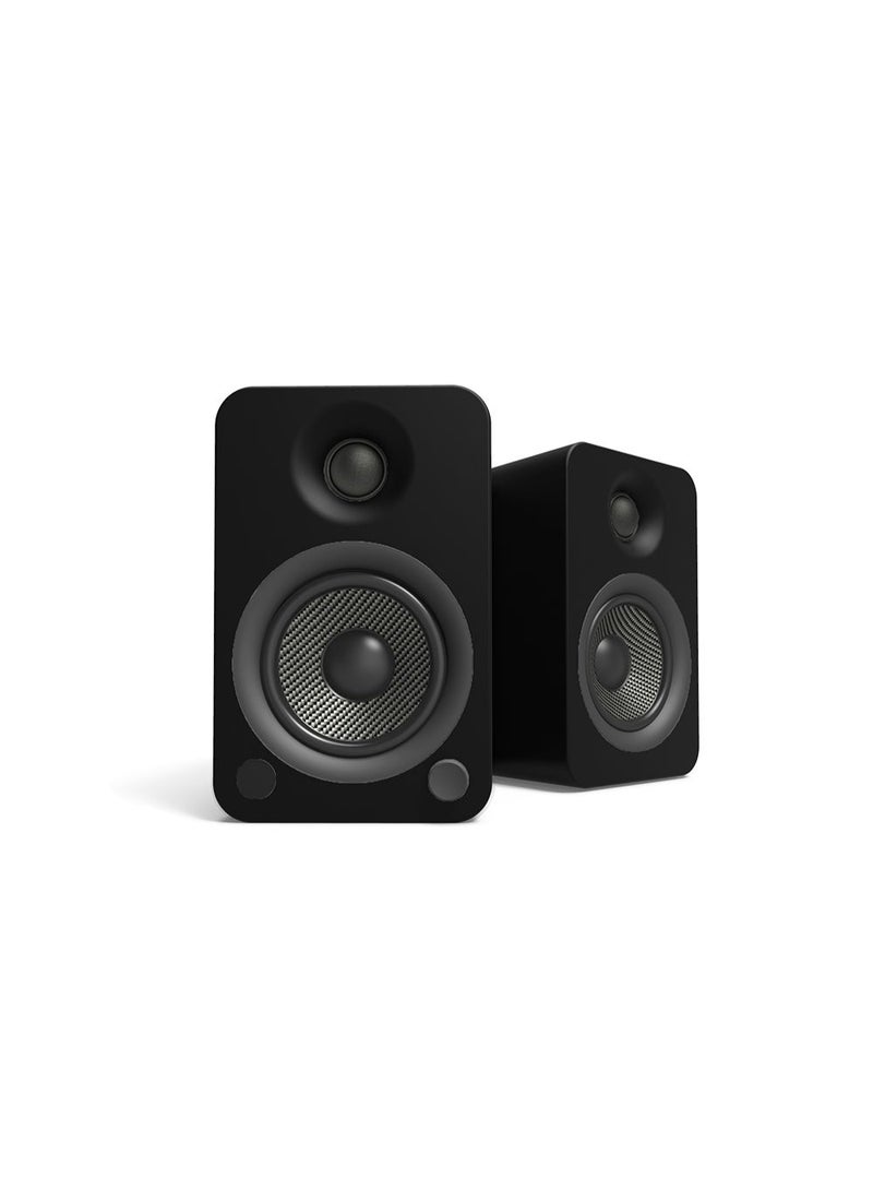 Kanto Audio YU4 140W Powered Bookshelf Speakers with Bluetooth and Phono Preamp-Matte Black, Pair - Image 1