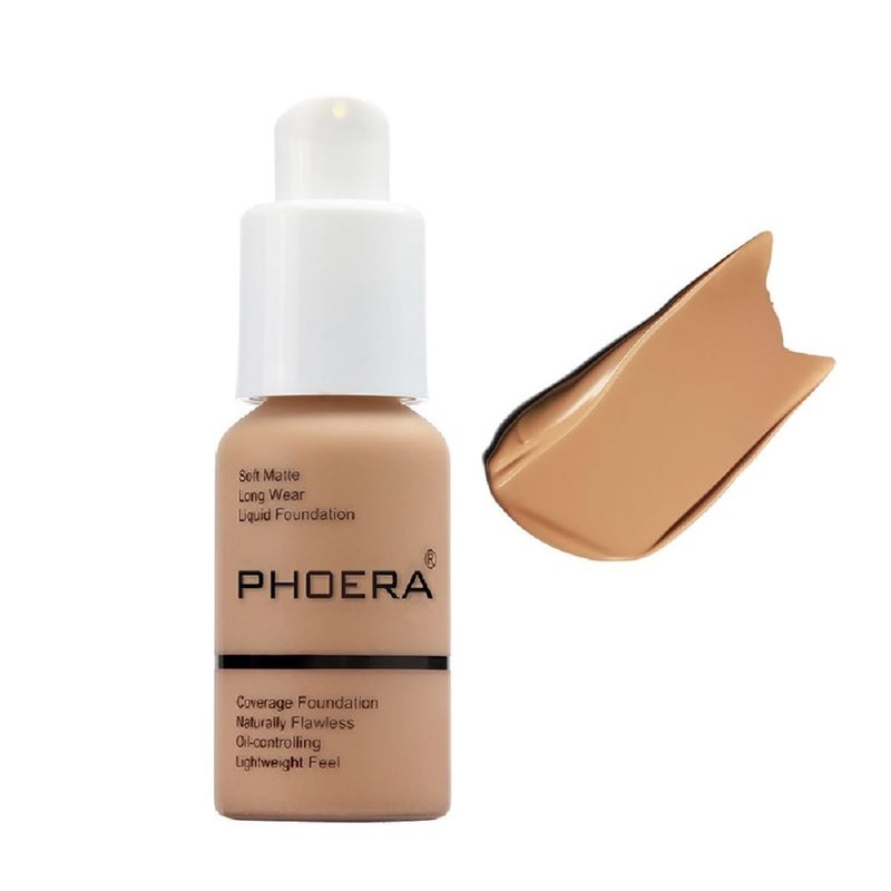 Meifen PHOERA Foundation, Flawless Soft Matte Liquid Foundation 24 HR Oil Control Concealer Foundation Makeup. (1 Pcs-105- Sand) - Image 1
