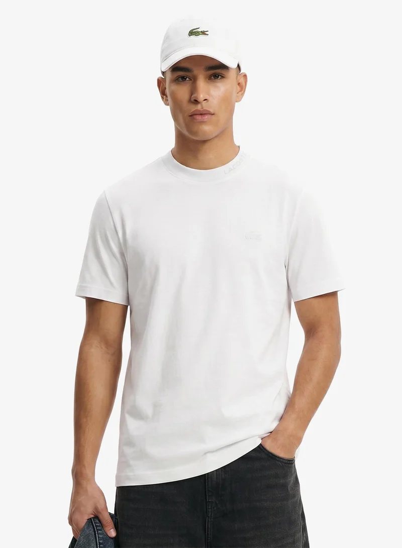 لاكوست Regular Fit Jacquard Neck Stretch T-Shirt