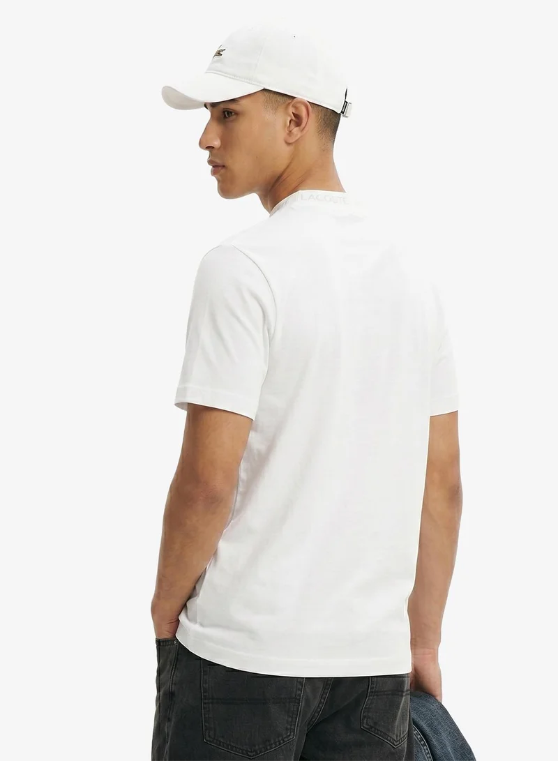 لاكوست Regular Fit Jacquard Neck Stretch T-Shirt