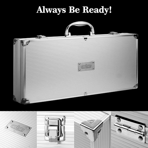 GRILLART BBQ Grill Utensil Tools Set Reinforced BBQ Tongs 19-Piece Stainless-Steel Barbecue Grilling Accessories w/Aluminum Storage Case -Complete Outdoor Grill Kit for Dad, Birthday Gift for Man Dad - Image 5