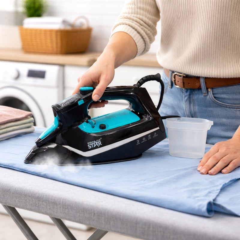 Winning Star Steam Iron 2500W ST-6153 ,Ceramic Soleplate with LED Display & Smart Temperature Control - A1-583 - Image 2