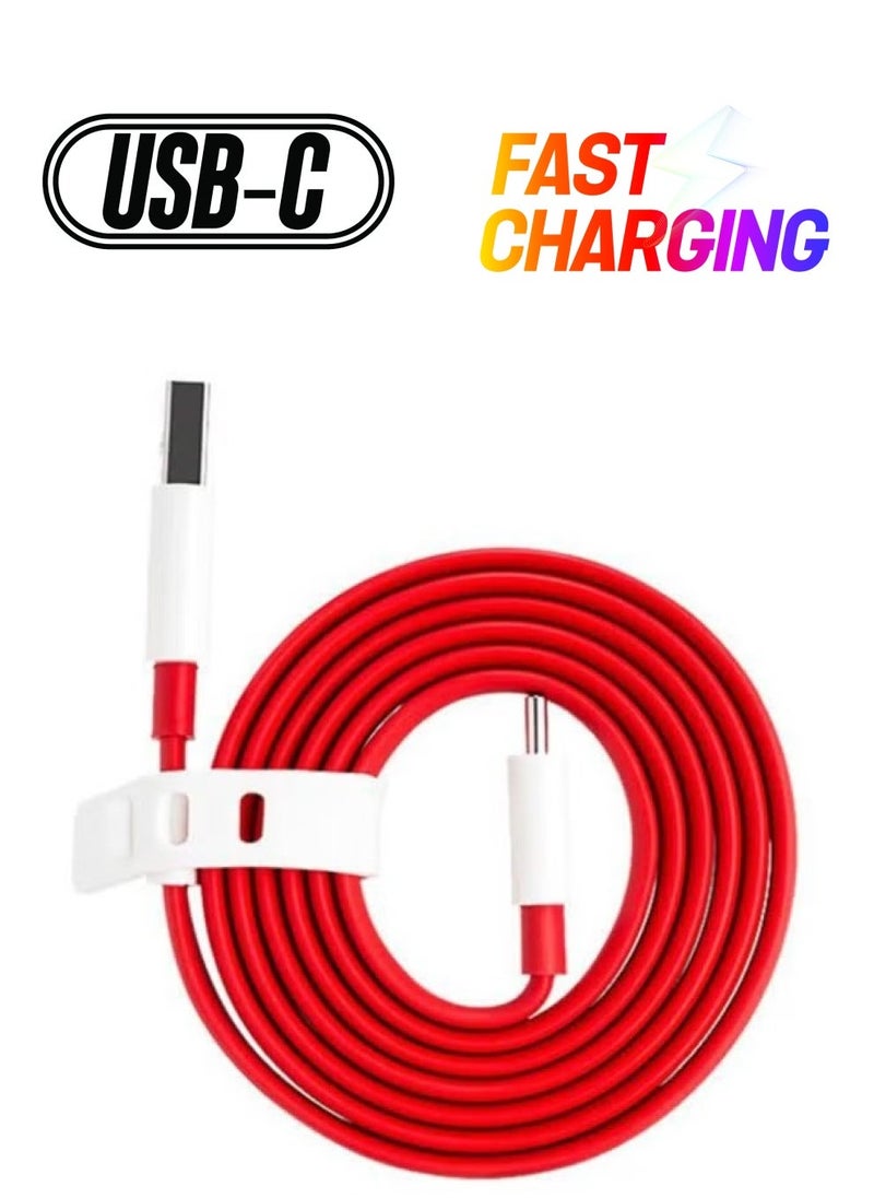Raxoom Official Dash Charge Type-C Cable for OnePlus â€“ Red, Fast Charging Cable - Image 1