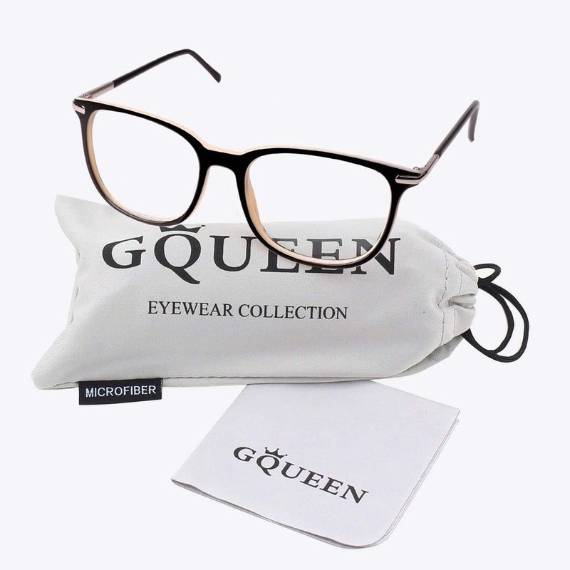 GQUEEN Fashion Fake Glasses Non Prescription Glasses Clear Lens Glasses Nerd Plain Frames Women Men, 201579 - Image 5