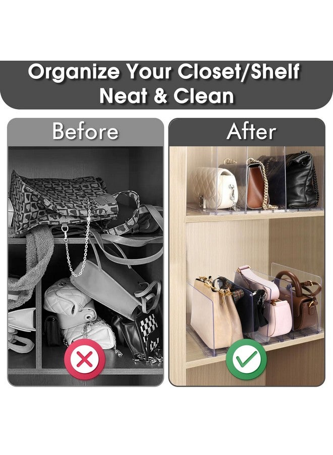 SSAWcasa Purse Organizer for Closet, Clear Acrylic Clutch Bag Organizer, Adjustable Shelf Divider for Closet Organizers and Storage, Detachable Handbag Separators Dividers Rack for Bedroom Bathroom Office  - Image 4