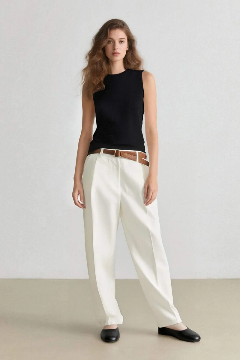 ديفاكتو Carrot Fit Ankle Length Cotton Trousers