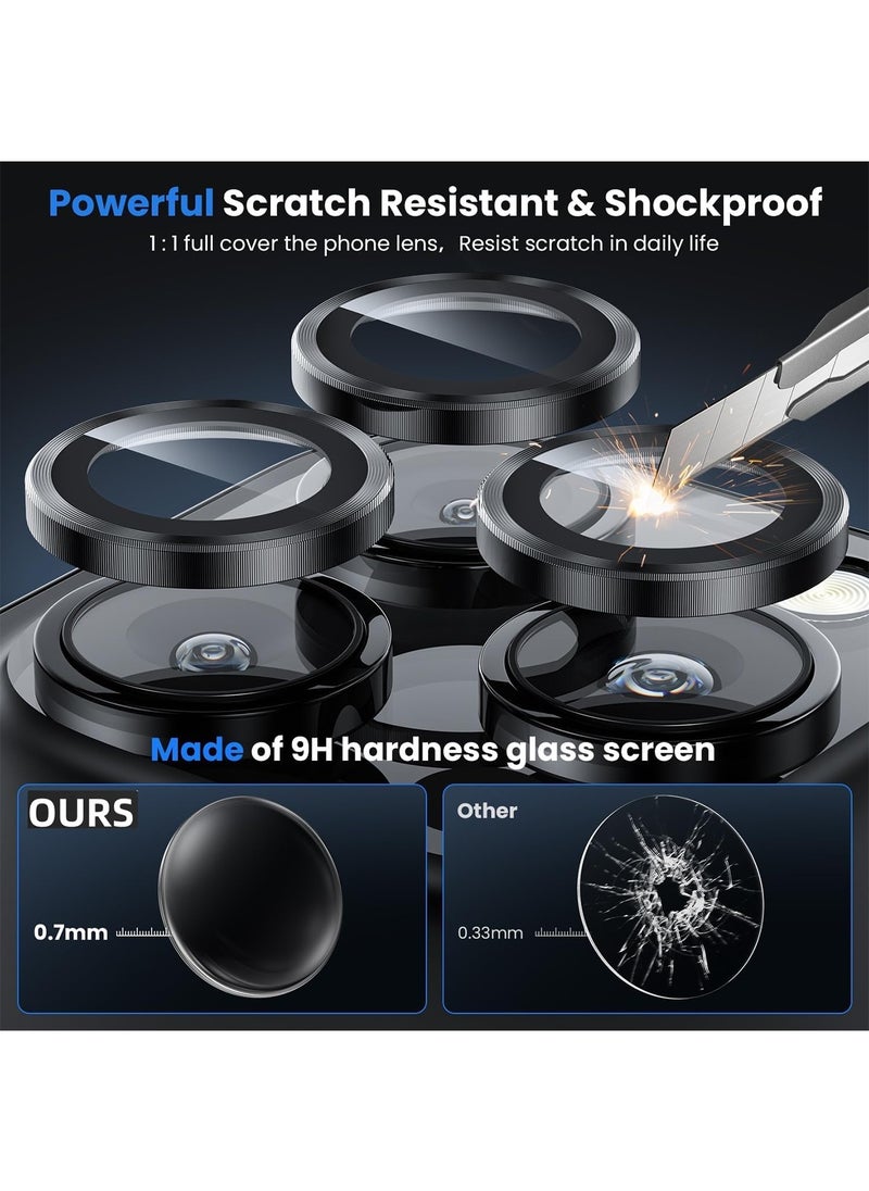 Aookay For iPhone 16 Pro / iPhone 16 Pro Max Camera Lens Protector, [Keep Original Shooting] Shatterproof 9H Ultra HD Tempered Metal Glass Camera Screen Protector Cover Film Accessories (Titanium)  - Image 2