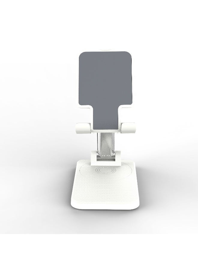 porodo Desktop Phone & Tablet Stand with Adjustable Telescopic Rod/ Rotating Desktop Phone Holder/ Horizontal & Vertical Tablet Stand/ Adjustable & Foldable Stand with Anti-Slip Base - White - Image 5