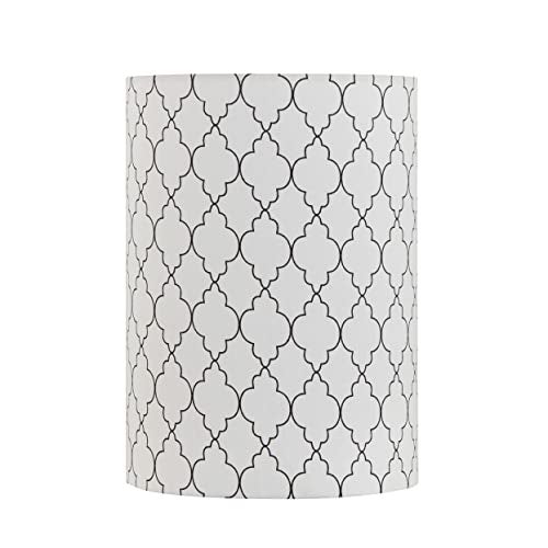 Aspen Creative 31407 Contemporary Drum (Cylinder) Shaped Spider Construction Lamp Shade in White with Moroccan Trellis, 8" wide (8" x 8" x 11") - Image 2