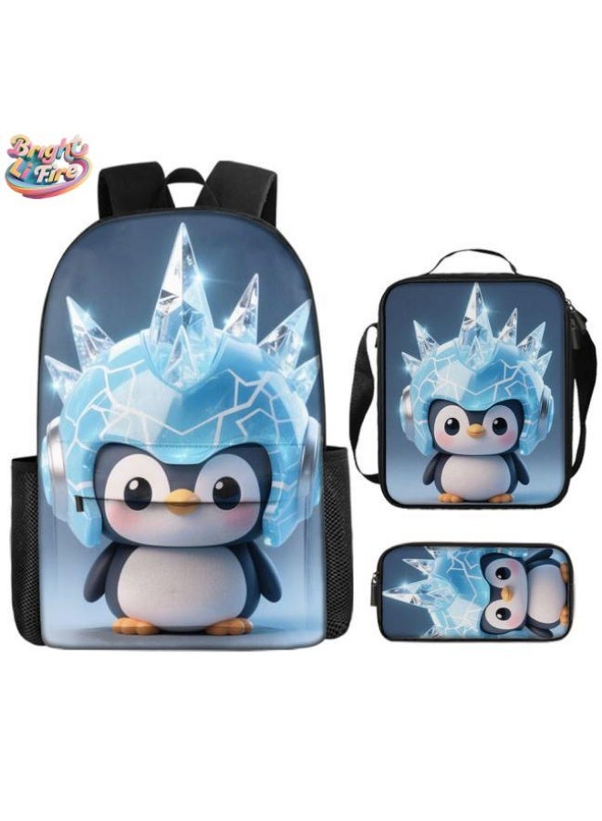 Bright Li Fire The hit is coming! Fun cartoon bag three-piece set, the fashion new favorite of students and teenagers (available for students, children, friends on outings, mountain climbing, schooling, etc.) - 13 - Image 1