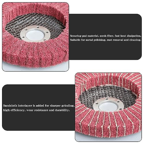 FPPO 5Pcs 4.5" x 7/8" Nylon Fiber Flap Disc Polishing Grinding Wheel,Scouring pad Buffing Wheel for Angle Grinder, Polishing Tools (Grit 320) - Image 4