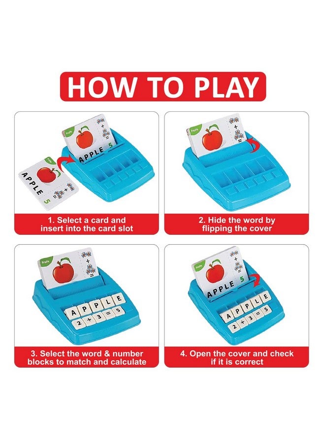 Wembley Educational Toys Spelling Brain Games For Kids Learning Birthday Gift For Boys Girls 2 In 1 Flash Cards Matching Letter Sight Words Recognition Kindergarten Preschool Teaching Tools 3+ Years - Image 3