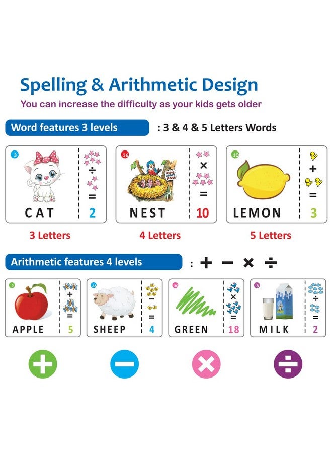 Wembley Educational Toys Spelling Brain Games For Kids Learning Birthday Gift For Boys Girls 2 In 1 Flash Cards Matching Letter Sight Words Recognition Kindergarten Preschool Teaching Tools 3+ Years - Image 4