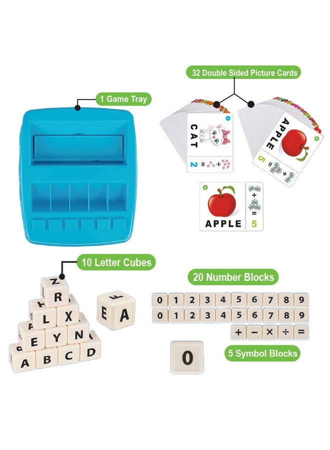 Wembley Educational Toys Spelling Brain Games For Kids Learning Birthday Gift For Boys Girls 2 In 1 Flash Cards Matching Letter Sight Words Recognition Kindergarten Preschool Teaching Tools 3+ Years - Image 2