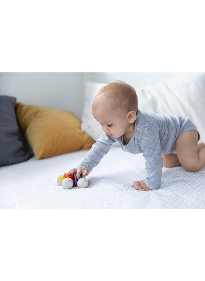 PlanToys Wooden Baby Car Toy (5229) | Rainbow Color Collection |Sustainably Made From Rubberwood And Non-Toxic Paints And Dyes  - Image 4