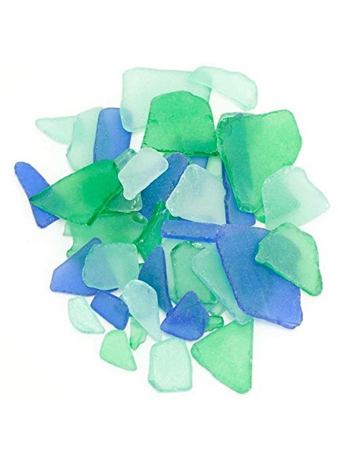 Nautical Crush Trading - Sea Glass | Green Light Blue & Cobalt Blue Sea Glass Mix | Sea Glass For Art Crafts And Decor | Sea Glass Bulk (11 Ounces) - Image 1