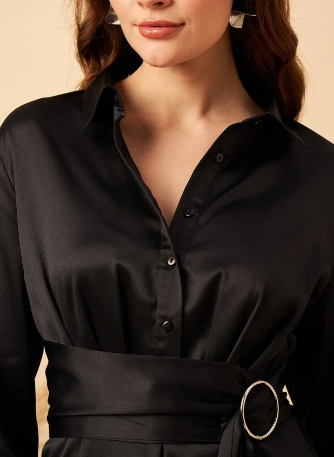 MINT STREET Satin A-Line Dress for Women
