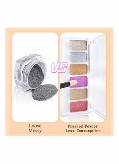 KASTWAVE Nail Powder Palette Metallic Mirror Effect for Nails Rose Gold Sliver Pink Holographic Glitter  - Image 3