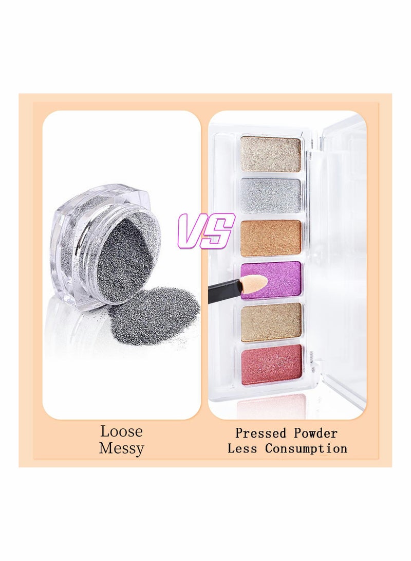 KASTWAVE مجموعة بودرة أظافر بتأثير المرآة المعدنية للأظافر باللون الوردي الذهبي والفضي والوردي اللامع - Image 3