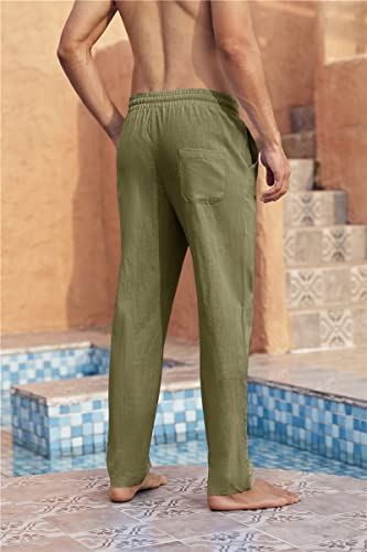 Karlywindow Mens Linen Pants Casual Loose Lightweight Drawstring Elastic Waist Summer Yoga Beach Trousers - Image 4