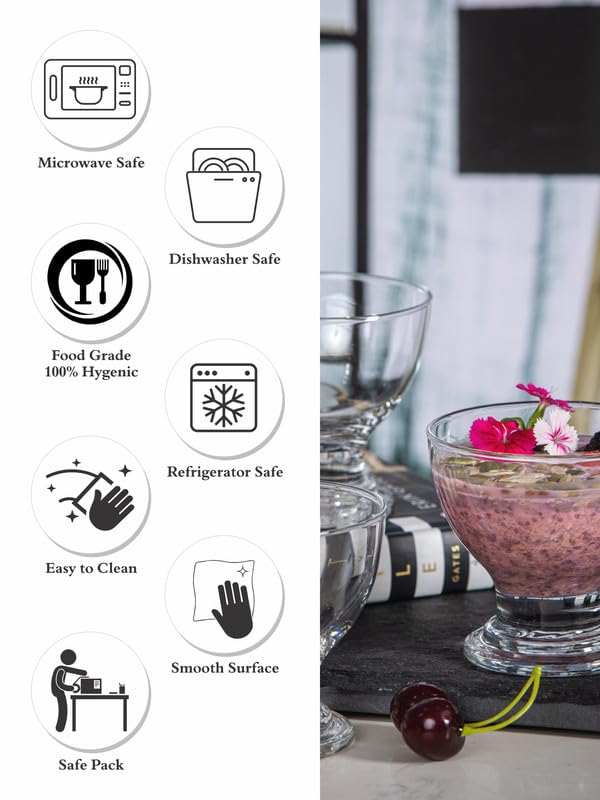 ROXX Glass Splenda Footed Bowl Set of 6pcs - Image 4
