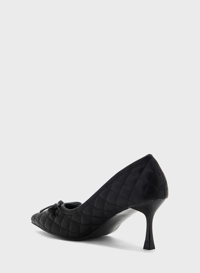 ELLA Quilted Bow Pointed Pump