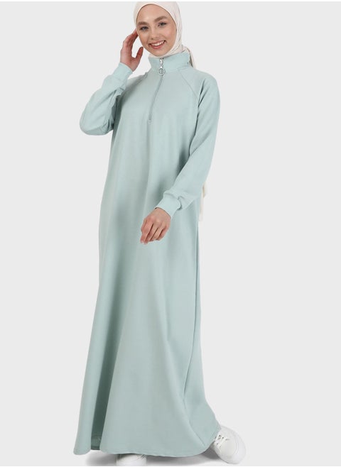 Zipper Neck Dress