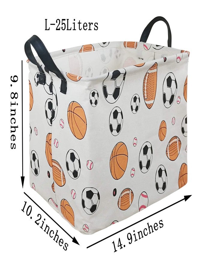 KUNRO Rectang Basketball Football Storage Basket Gift Shelf Basket Baby Storage Bin, Kids Toy Basket Organizer Box for With Handles Boy and Girls Room Deco (Balls) - Image 2