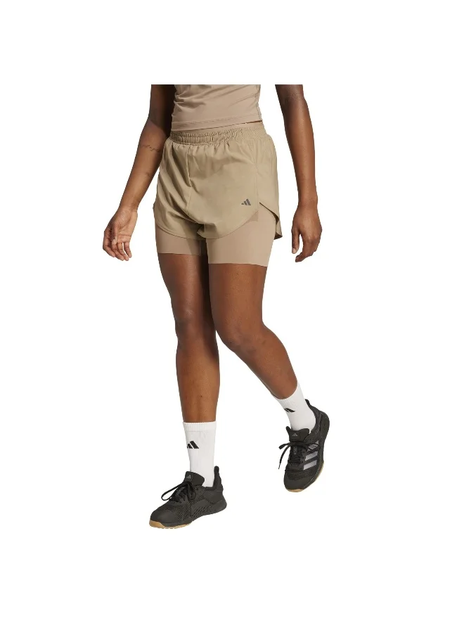 adidas Wtr D4T 2In1Sh Brown Training Shorts For Women XS