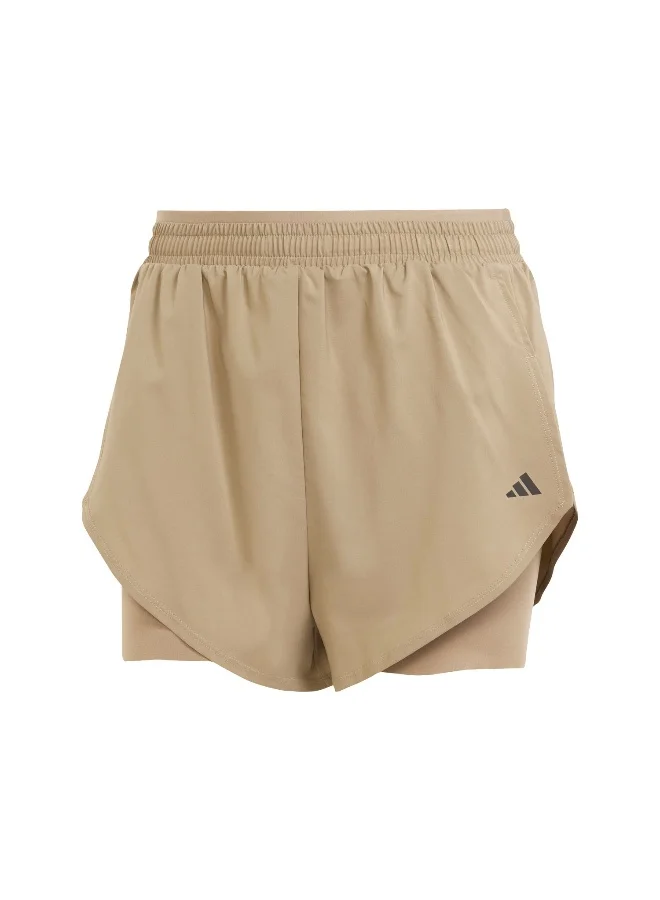 adidas Wtr D4T 2In1Sh Brown Training Shorts For Women XS