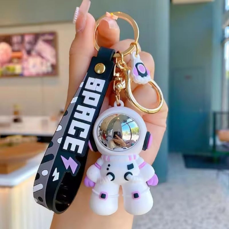 AEROSTARK Cartoon Characters Keychain for Girls Boys, Cute Silicon Keychains Accessories Keyring Key Purse Backpack Car Charms for Kids Gifts (Astro Black) - Image 5