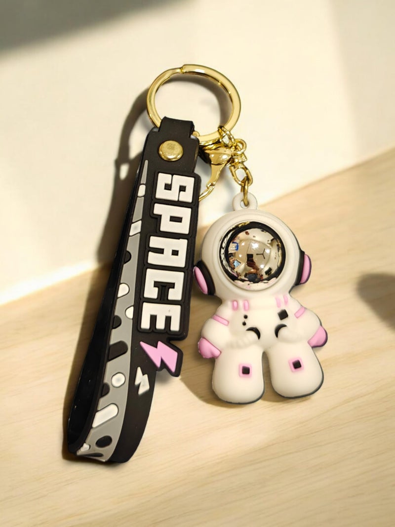 AEROSTARK Cartoon Characters Keychain for Girls Boys, Cute Silicon Keychains Accessories Keyring Key Purse Backpack Car Charms for Kids Gifts (Astro Black) - Image 2