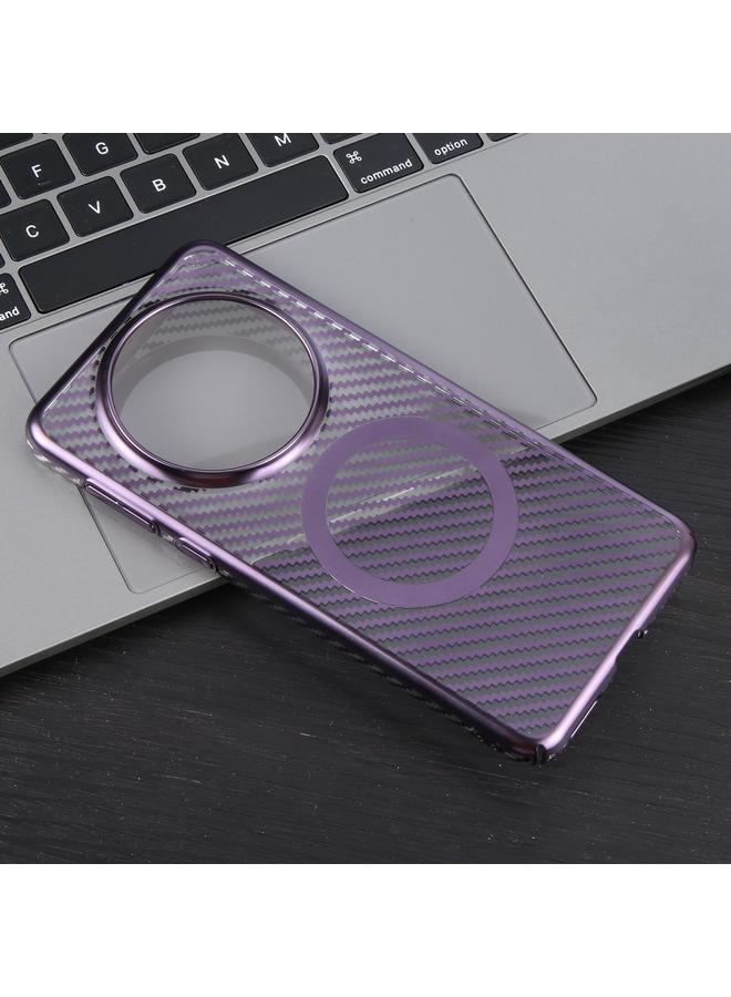 Case For Huawei Mate 60 Pro /60 Pro+ 6D Plated Carbon Fiber Clear Magsafe PC Phone Case