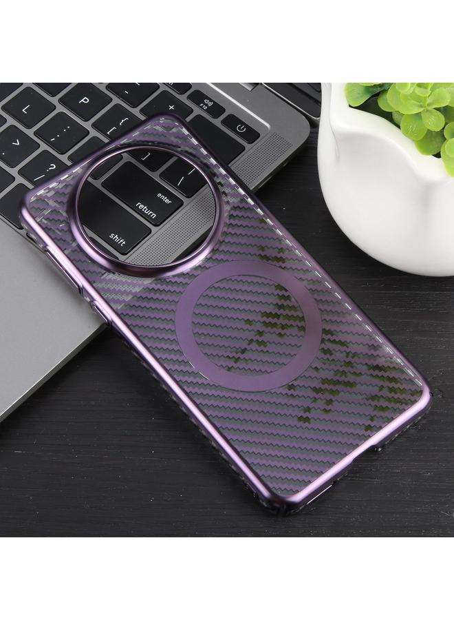 Case For Huawei Mate 60 Pro /60 Pro+ 6D Plated Carbon Fiber Clear Magsafe PC Phone Case