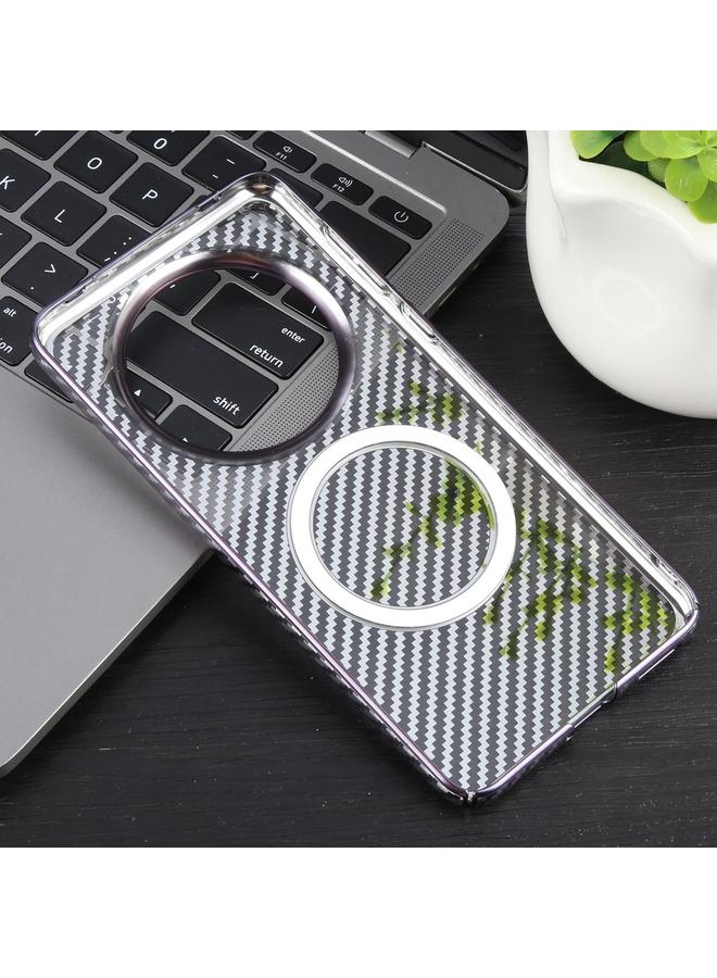 Case For Huawei Mate 60 Pro /60 Pro+ 6D Plated Carbon Fiber Clear Magsafe PC Phone Case
