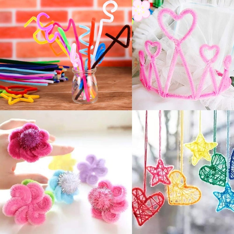 Anvin منظفات الأنابيب أنفين 100 قطعة 10 ألوان سيليل ستيمز للحرف اليدوية والديكورات ومشاريع المدارس الإبداعية (6 مم × 12 بوصة، ألوان زاهية متنوعة) - Image 5