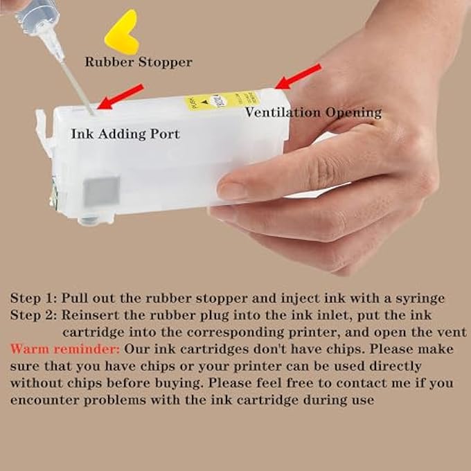 REMANUFACTURED 212XL NO CHIP REFILLABLE EMPTY SUBLIMATION INK CARTRIDGES 212XL WORKFORCE PRO XP-4100 XP-4105 WF-2830 WF-2850 PRINTERS USED FOR REGULAR OR SUBLIMATION PRINTING - Image 3