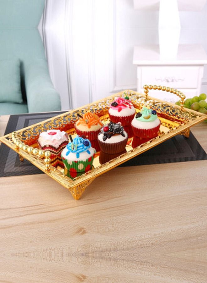 general صينية عشاء رائعة من الفولاذ المقاوم للصدأ، صينية ذهبية - Image 2