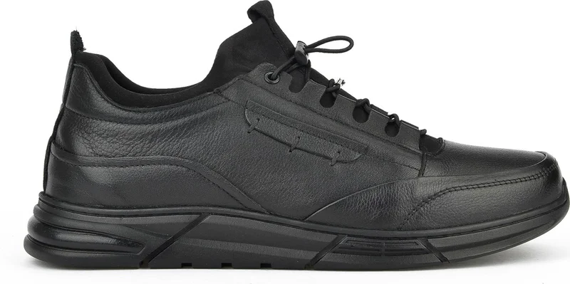 زيا , Men's Genuine Leather Shoes 1431040ZK2212 Black