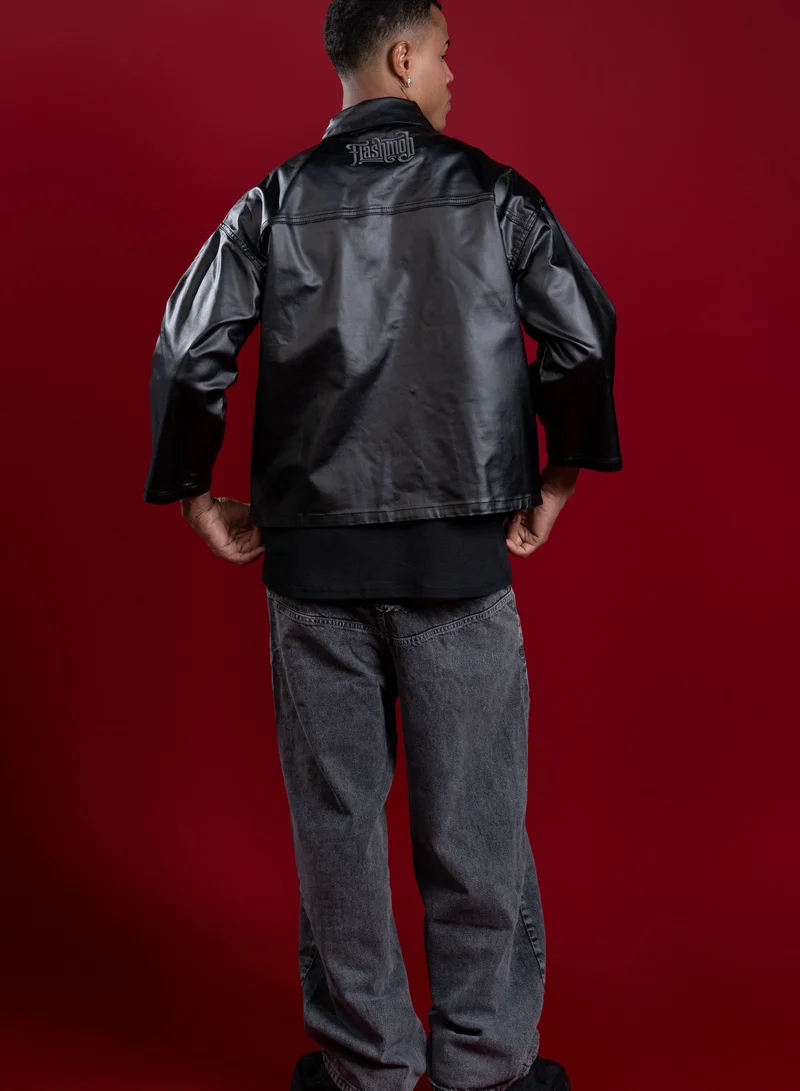 Flashmobnation Black Leather Flashmob Jacket