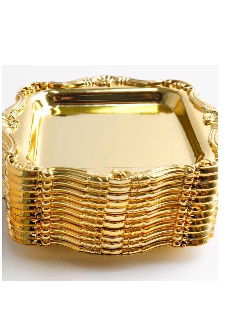 20 Pcs Mini Cake Candy Tray with Retro Border Golden Mousse Cake Boards Dessert Board Cupcake Dessert Displays Tray Jewellery Display Stand Holder Earring Necklace Bracelets Watches Jewelry Storage Or  - Image 3