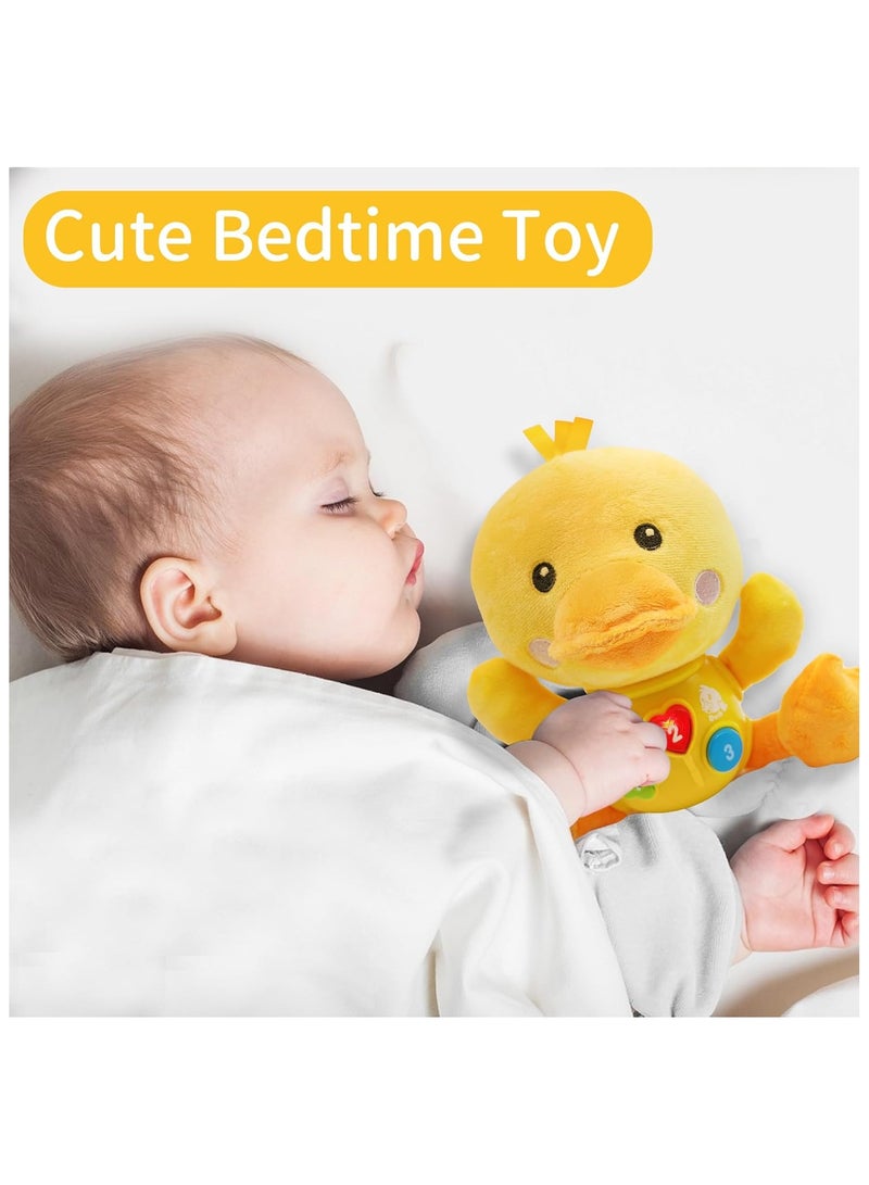 هاب تايم لعبة هاب تايم الموسيقية المحشوة على شكل بطة صغيرة، من عمر 0 ​​إلى 12 شهرًا، باللون الأصفر، للجنسين، بتصميم حيواني، مناسبة لأعياد الميلاد، الكريسماس، عيد الفصح، حفلات استقبال المولود الجديد - Image 2