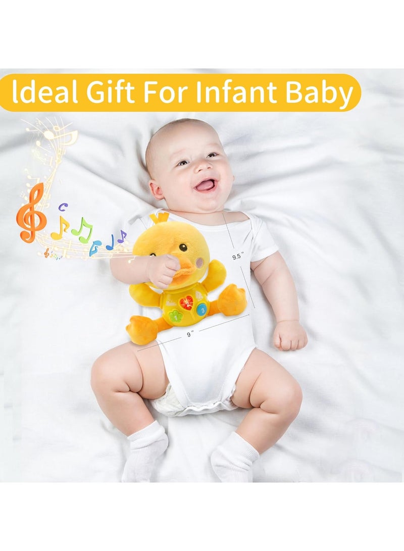 هاب تايم لعبة هاب تايم الموسيقية المحشوة على شكل بطة صغيرة، من عمر 0 ​​إلى 12 شهرًا، باللون الأصفر، للجنسين، بتصميم حيواني، مناسبة لأعياد الميلاد، الكريسماس، عيد الفصح، حفلات استقبال المولود الجديد - Image 5