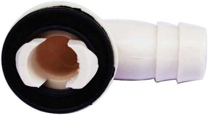 White Plastic AC Drain Hose Connector Elbow Fitting with Rubber Sealing Ring Kit - Image 4