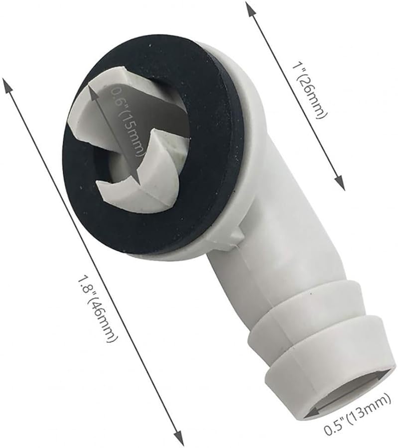 White Plastic AC Drain Hose Connector Elbow Fitting with Rubber Sealing Ring Kit - Image 3