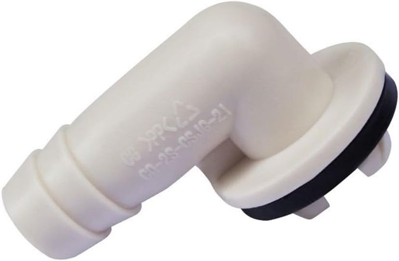 White Plastic AC Drain Hose Connector Elbow Fitting with Rubber Sealing Ring Kit - Image 5