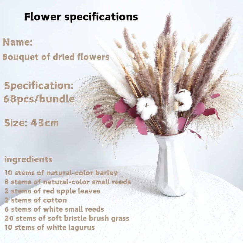 Bluejw Elegant Mixed Eucalyptus Dried Flower Bouquet - Bohemian Style Eco-Friendly Dried Plants Anniversary Mother's Day Christmas Decor - Image 1